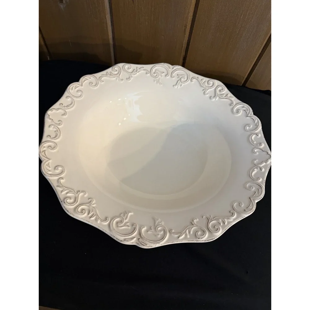 Crate and Barrel Evette 12 Large Oval Salad Serving Bowl Made In Portugal